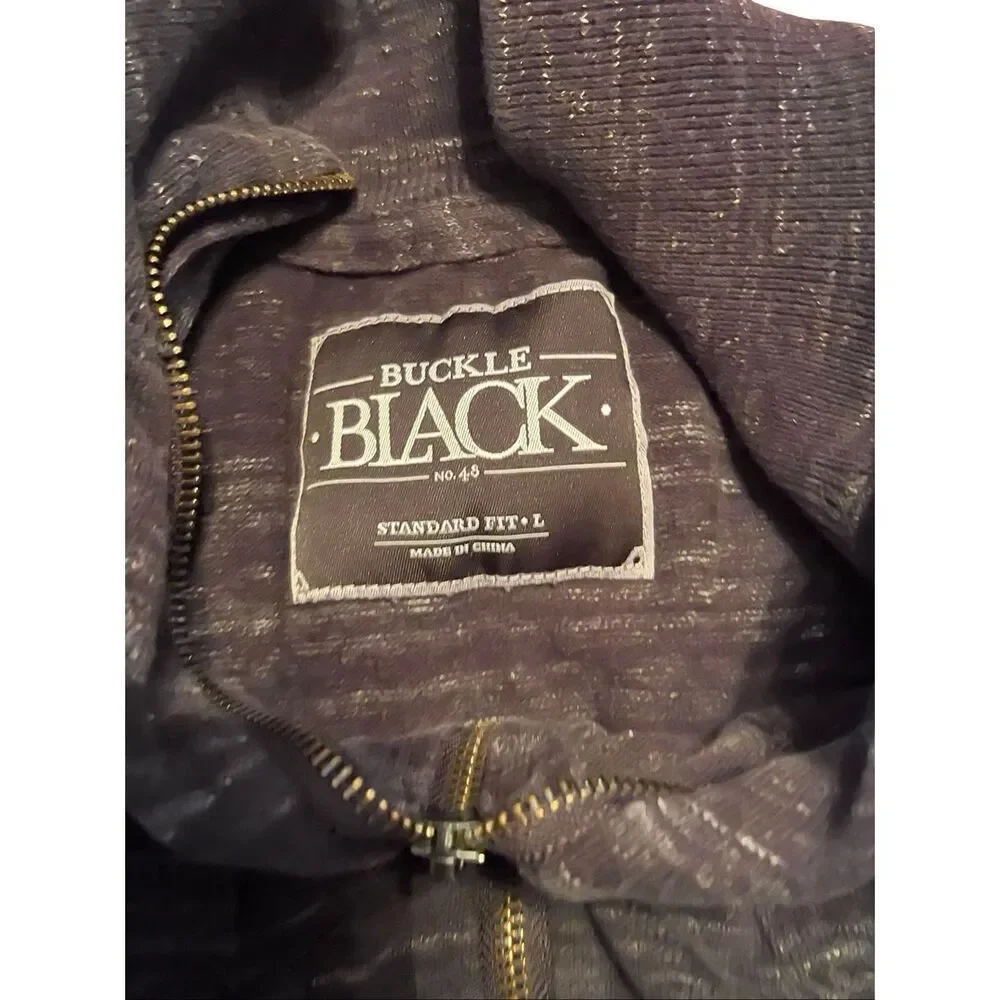 Buckle Black You're Gone Black Marled Standard Fit Zip-Up Cardigan Sweater Large